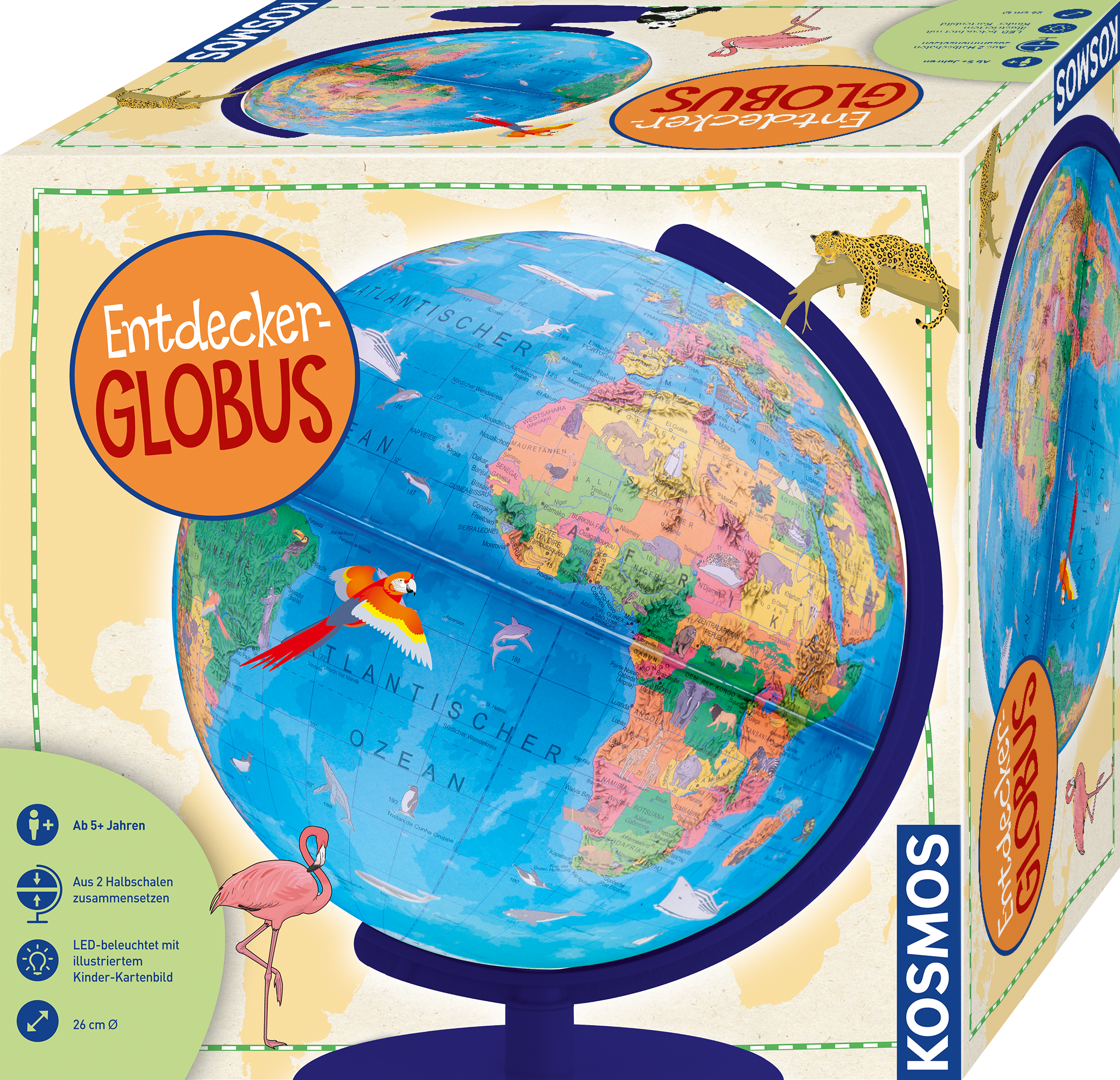 die-zauberkicker-experimentierk-sten-entdecker-globus-kinderglobus-26-cm image 1