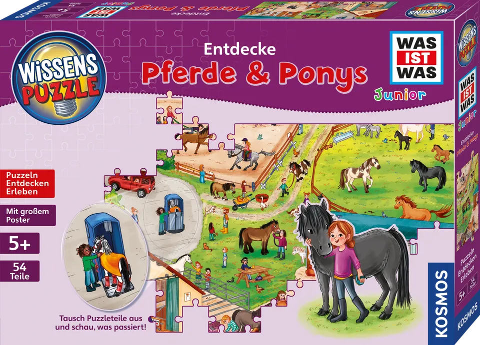 kosmos-was-ist-was-junior-entdecke-pferde-und-ponys-puzzle-54-teile-ab-5-j image 1