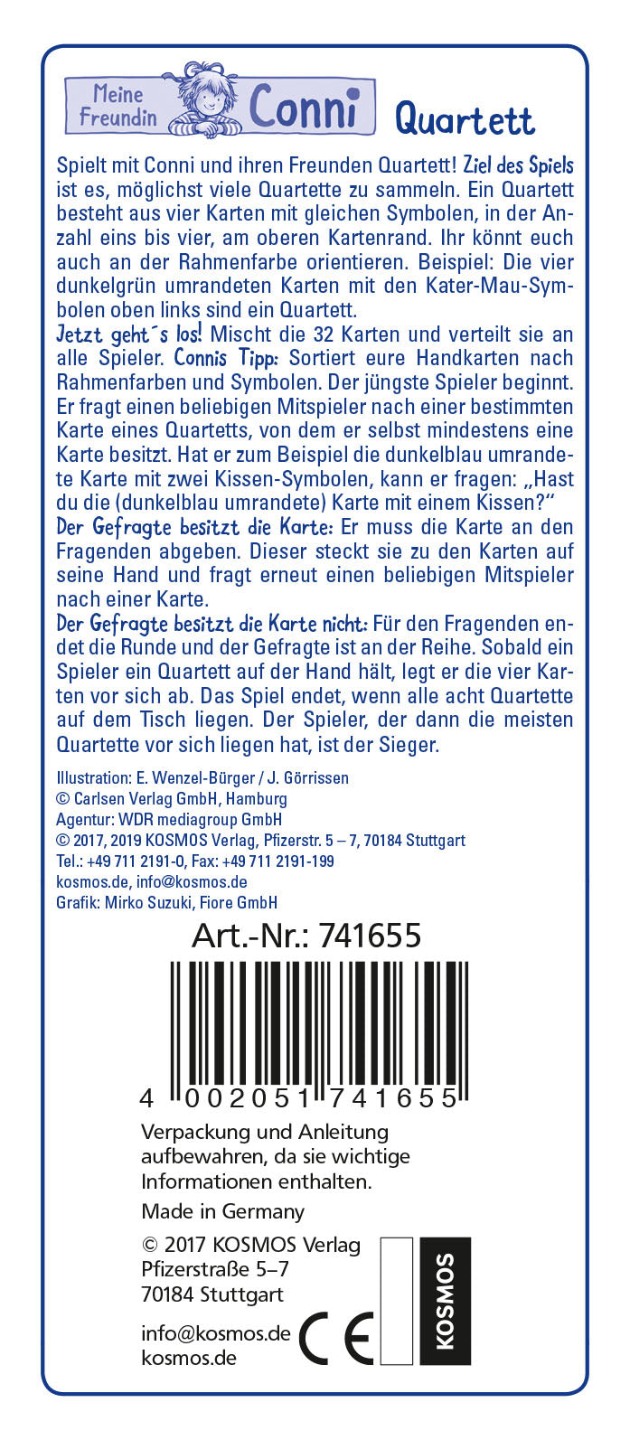 kosmos-conni-quartett-kartenspiel-32-karten-alltag image 2