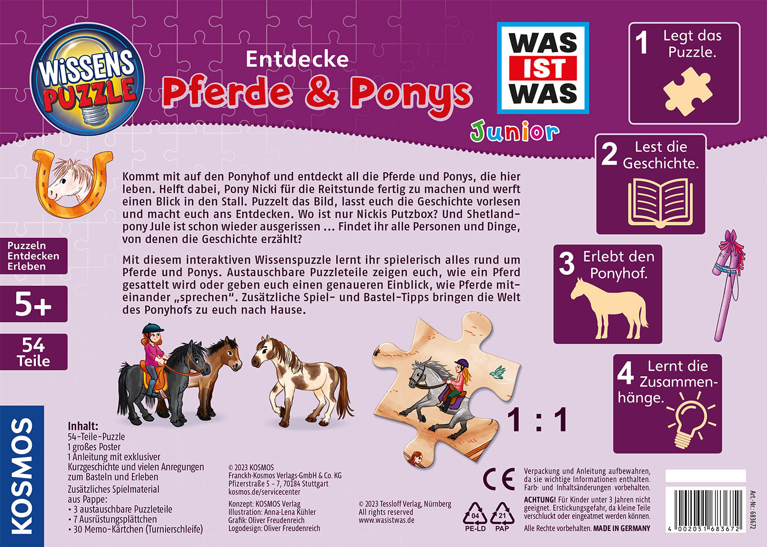 kosmos-was-ist-was-junior-entdecke-pferde-und-ponys-puzzle-54-teile-ab-5-j image 2